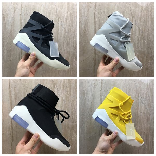 

new release air fear of god 1 high boots fog shoes light bone black sail casual shoes men sports zoom sneakers ar4237-002