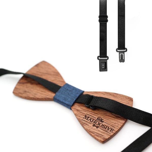 

handmade wooden bow tie 2019 men's business party wedding retro environmental high grade wood bowtie gifts classic trendy, Black;blue
