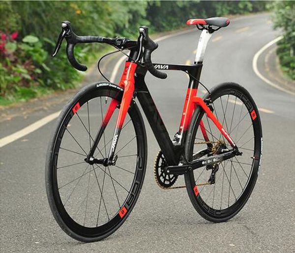 

JAVA Suprema Carbon 700C Road Bike con 5800 105 Shifter Aero Direct V freno aluminio ruedas 22-скоростные гоночные велосипе
