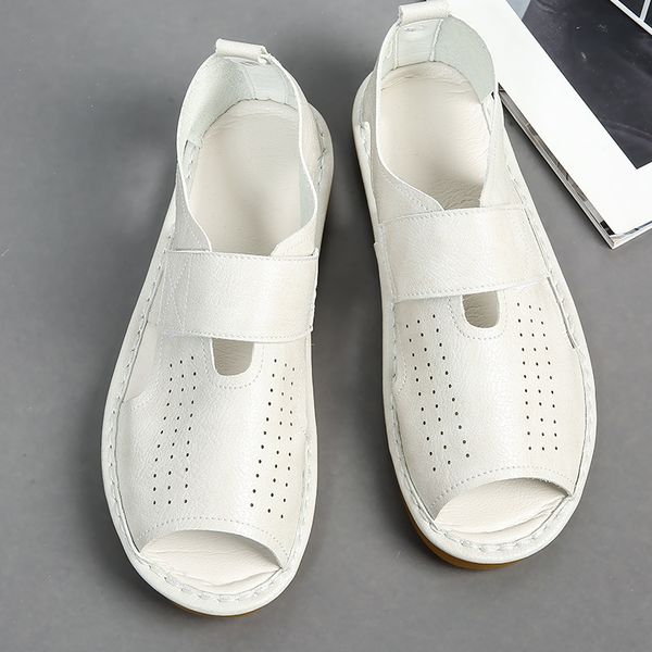 

popular beach sandals man casual mens sandals comfortable roman men breathable leather casual shoes men, Black