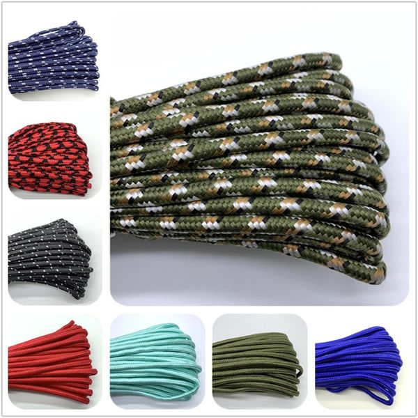 

10yards 6mm paracord parachute cord lanyard rope mil spec type 1 strand climbing camping survival equipment, Black;white