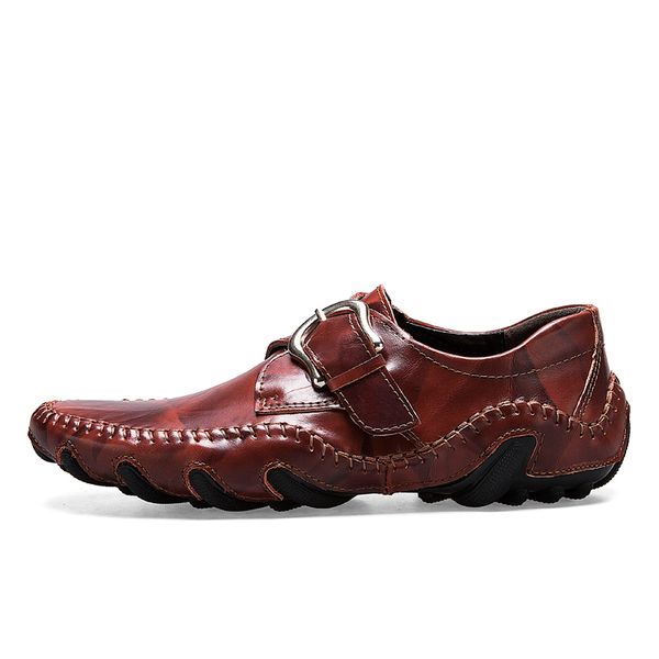 

handmade genuine leather men casual shoes moccasins fashion slip on driving shoes breathable designer luxury loafers men, Black