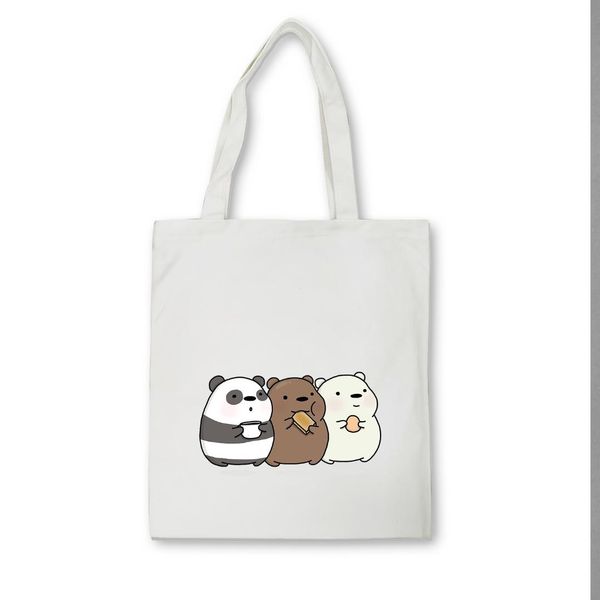 

reusable shopping bag fashion women canvas tote bags cute animals three bears print eco bag bolsa de compras shoulder bags