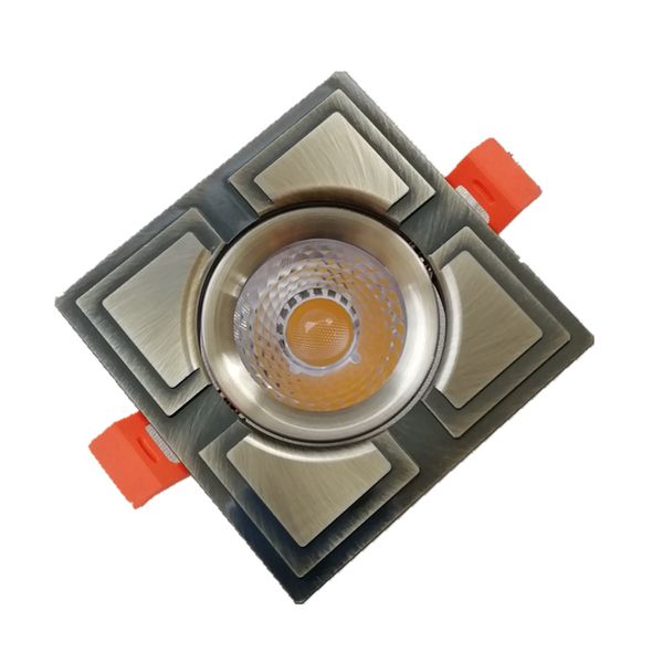 

ch led square downlight 4pack bronze golden 7w cob spotlight ceiling light cnc machining aluminum spring clips mount ac100240v for interior