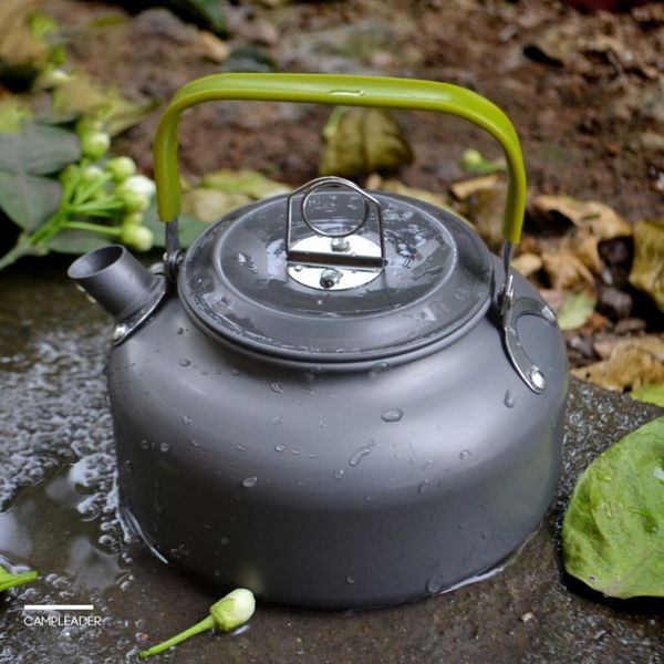

camping kettle camp kettle coffee pot aluminum outdoor hiking portable teapot compact lightweight with silicon handle