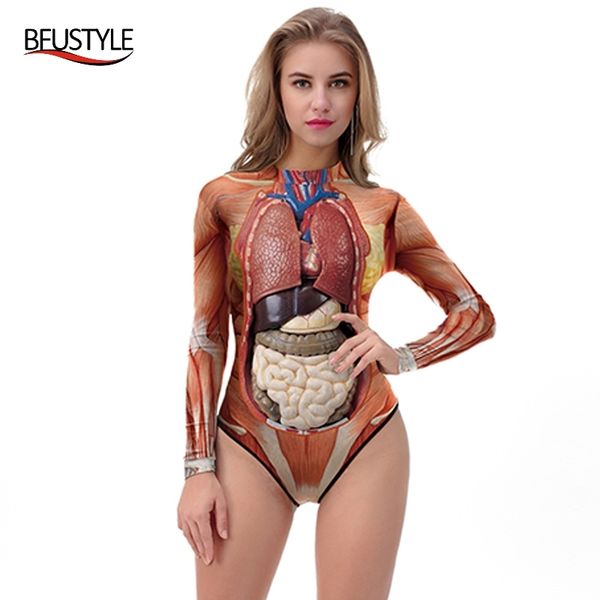 

one piece купальник с длинным рукавом молнии серфинг купальники organ 3d printed swimwear женщины майо de bain bfustyle, White;black