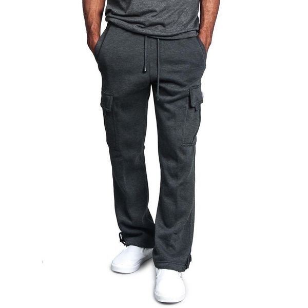 

men pants joggers hiphop fashion 2019 casual straight trousers men elastic waist work casual hip hop trouser pants streetwear, Black