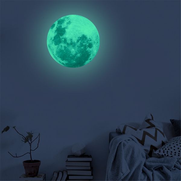 

3d moon fluorescent removable wall sticker