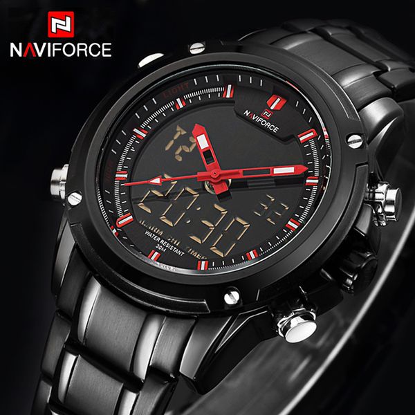 luxury brand naviforce men military waterproof led sport watches men's clock male wrist watch relogio masculino 2017 ly191213, Slivery;brown