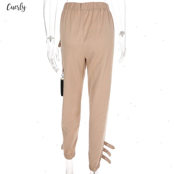 

high waist elatic harem pants women cloth buckle pantalon khaki pocket long casual korean pants pencil autumn, Black;white