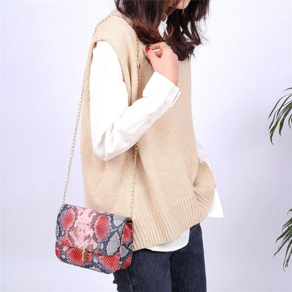 

fashion serpentine printing messenger bag for woman tote hasp new design female bag handbag marsupio donna handbag