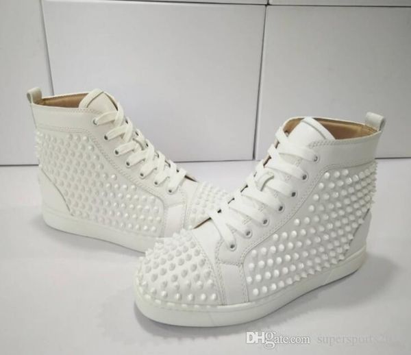 

brand designer high red bottom mens pik pik spikes men,women suede leather & strass sneakers lace-up casual shoes eu35-47, Black