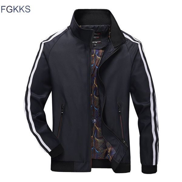 

fgkks new fashion men jacket men's solid color cotton casual jacket coats male jackets brand clothing, Black;brown