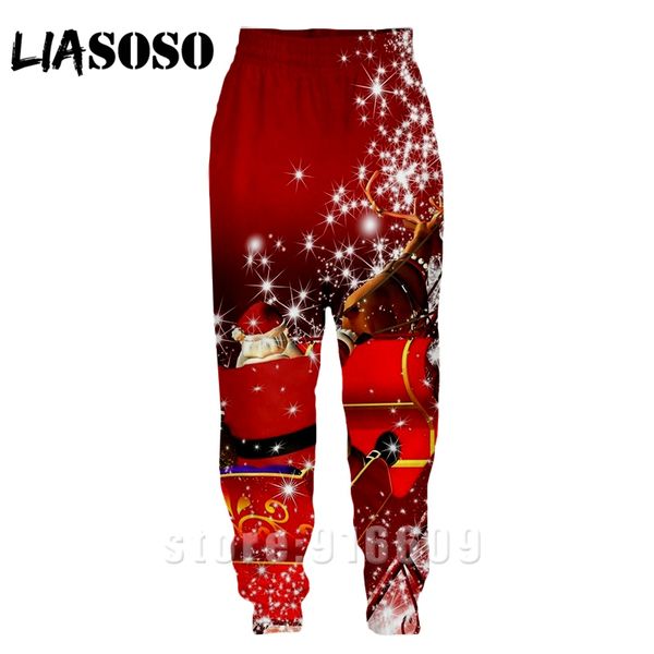 

3d print men women full fashion leggings xmas jogger christmas sweatpant winter cosplay santa claus pants anime sports trousers, Black