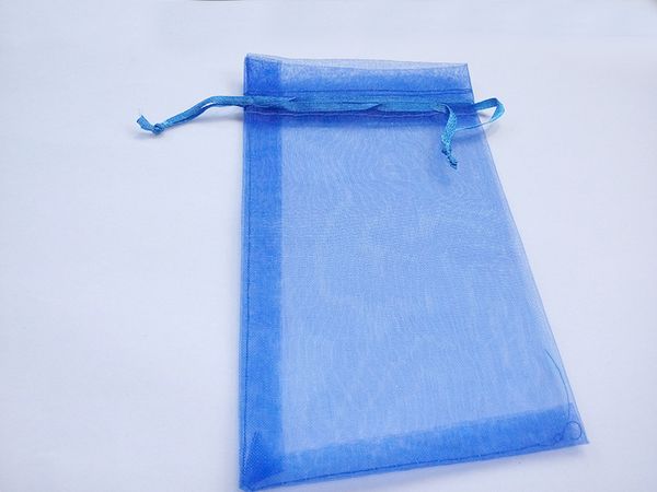 

500pcs 13*18 blue gift bags for jewelry/wedding/christmas/birthday organza bags with handles packaging yarn bag
