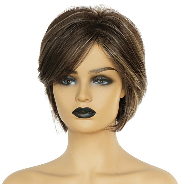 

10 inch silky natural looking short straight wigs for women pixie cut wig for women natural short hair wigs, Black