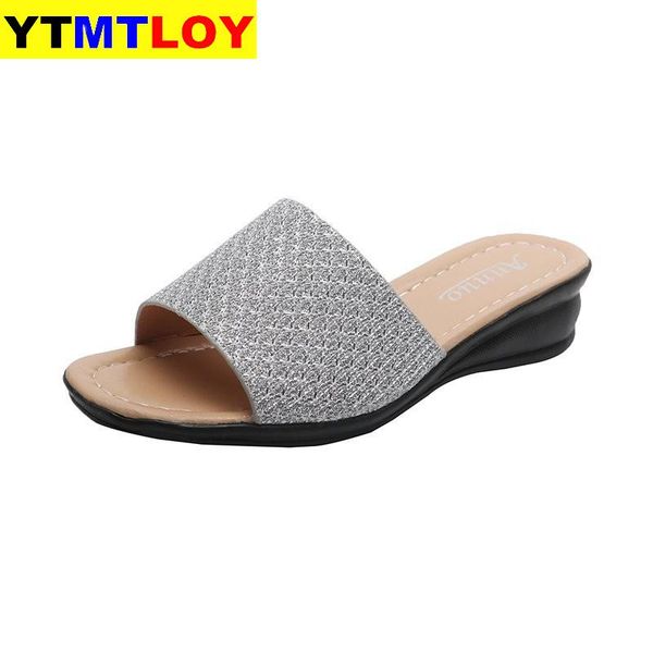 

summer women slippers comfortable creativity slip-on wedges open toe personality slippers non-slip breathable beach shoes, Black
