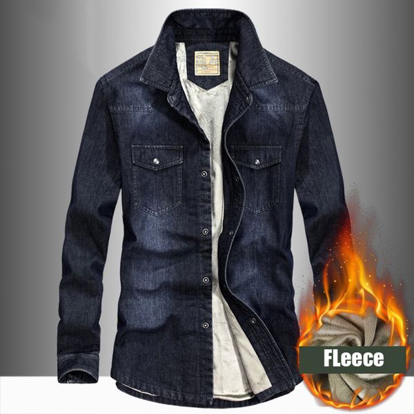 

pevsn denim shirt mens casual camisa denim hombre long sleeves fleece cotton men's shirt camisa masculina chemise homme, White;black