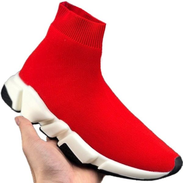 

2020 speed stretch knit high sports sock boots original speed buffer rubber trainer sneakers eur: 36-46 excellent quality, Black