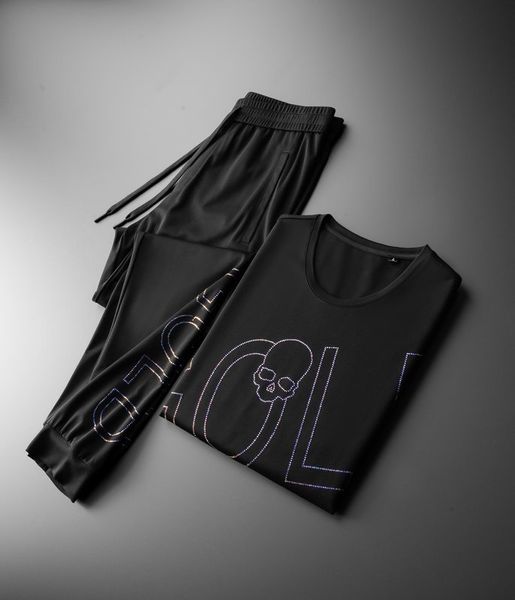 

2020 new spring summer sweetwear letter diamond casual sports short-sleeve trousers sets suits tracksuits size -4xl, Gray