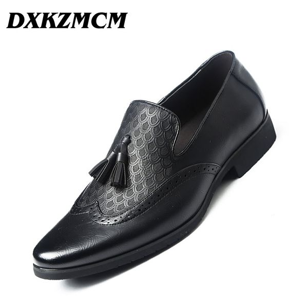 

dxkzmcm men formal wedding shoes men business dress shoes loafers pointy, Black