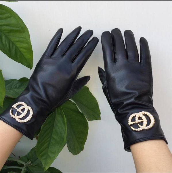 

new product street leather gloves high-grade warm women  gloves autumn winter outdoor sports driving designer gloves ing, Blue;gray