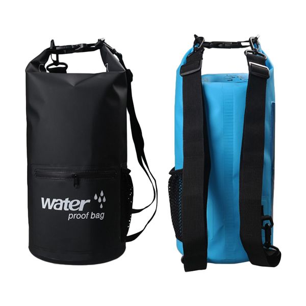 

10l 20l outdoor river trekking bag double shoulder strap swimming waterproof bags ultralight dry organizers drifting kayaking
