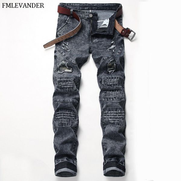 

2019 new arrival men casual jeans slim straight elasticity jeans men overalls pants male, Blue