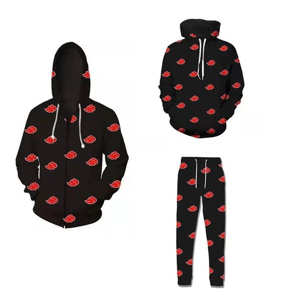 

naruto 3d printed hoodie толстовка мальчики tracksuit саска какаш printed толстовка мужчины женщина мода капюшон одежда, Black