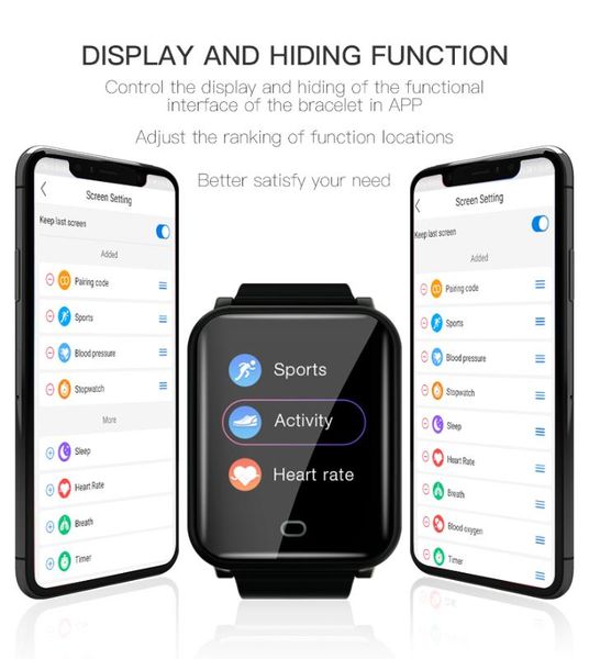 

color screen ip67 waterproof smart watches 24 hours heart rate monitor pedometer smartwatch find phone sports fitness bracelet