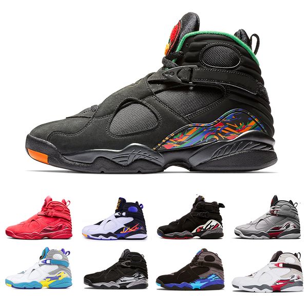 

8 3m reflective 8s basketball shoes valentine's day three peat raid chrome white aqua sports shoes outdoor fashion sneakers 41-47