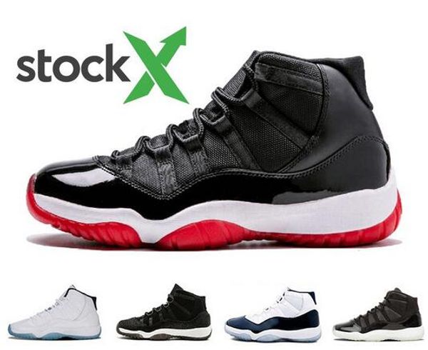 

stock x bred 11 mens basketball shoes bred 11s black red 378037-061 space jam cap and gown men women sports sneakers 5.5-13