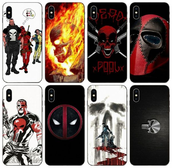 

tongtrade] new deadpool the punisher skull case for apple iphone 11 pro xs max 8s 7s 6s galaxy j2 honor 7a pro xiaomi 5x 6x case