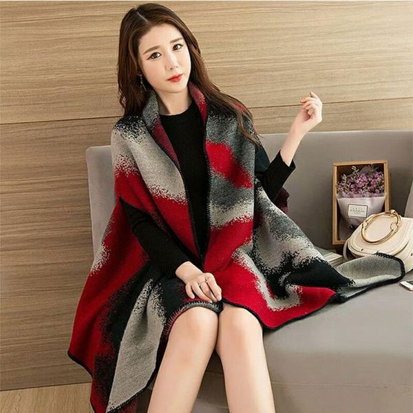 

2019 шарфы женщины шарф кашемировые пончо и накидки плед высшего качества для дам для платья шарфы люксового бренда, Blue;gray