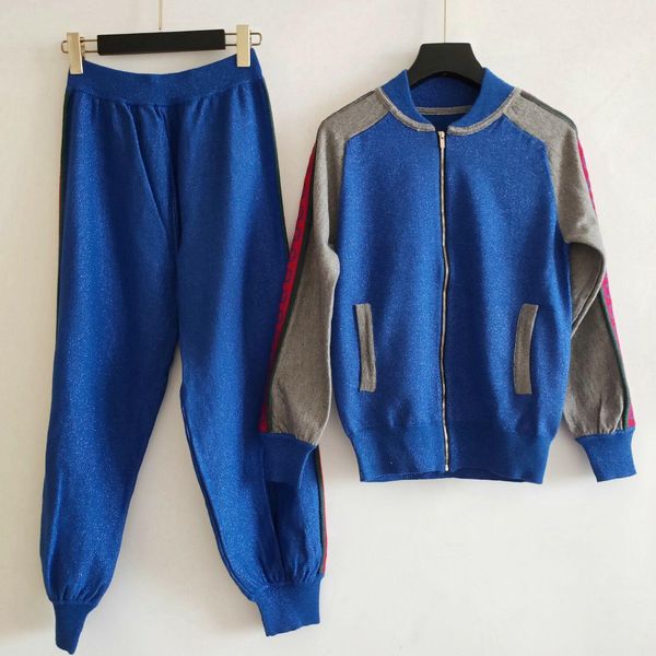 

2020 autumn and winter new college style jacket + high waist beamed pants sports pants summer new sports two-piece pants women s-l, White