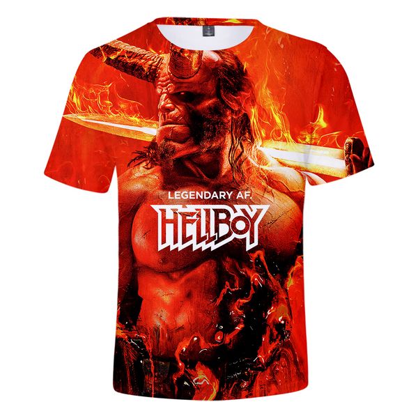 

aikooki new hellboy 3d t shirt men/women summer fashion casual o-neck t-shirt harajuku short sleeve print hellboy men's t shirts, White;black