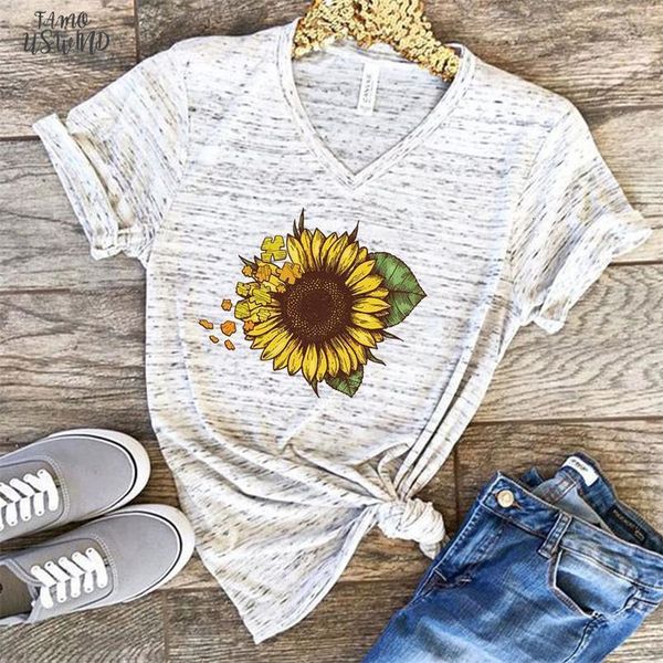 

harajuku fashion graphic tees women colored cactus sun flower t shirt for wome slim fit cute girls letter tshirts tees, White