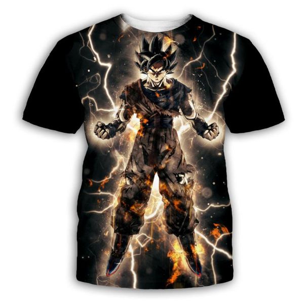 

men's 3d t-shirt anime z goku summer fashion tee men master roshi print clothes cartoon t-shirt, White;black