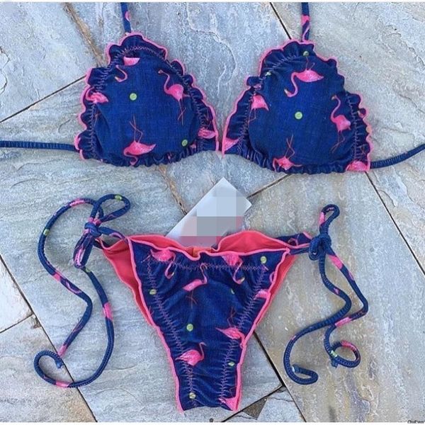 

print bikini push up swimwear lace up women swimsuit beach brazillian bikini set female bathing suit
