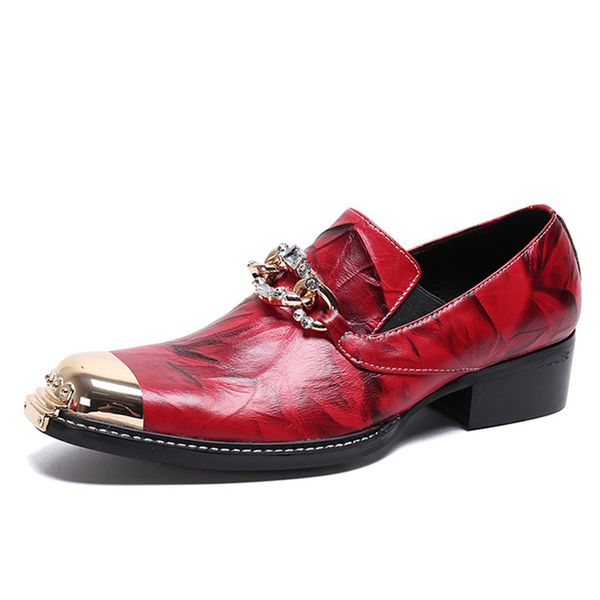 

men's loafers shoes slip-ons non-slippingl full grain leatherluxury stage fashion british halloween glitter print flats shadow patent d, Black