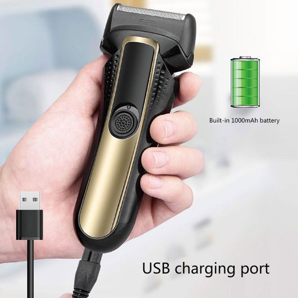 

1set electric foil shaver men beard trimmer wet dry razor usb shaving machine