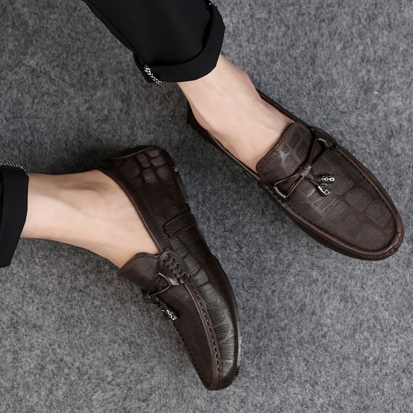 

rommedal men peas shoes genuine leather solid black brown loafers soft comfy spring/automn lazy male footwear wholesale price