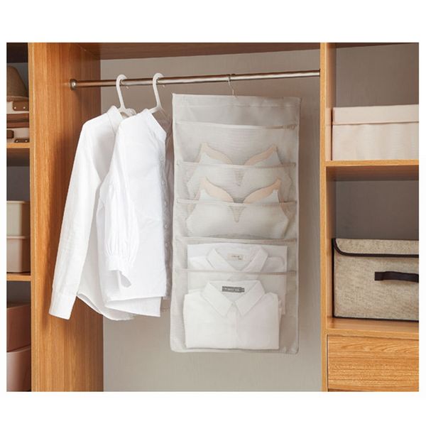 

double sided storage hanging bag wall type oxford cloth close-fitting clothing reasonable storage hanging bag bra sock organizer
