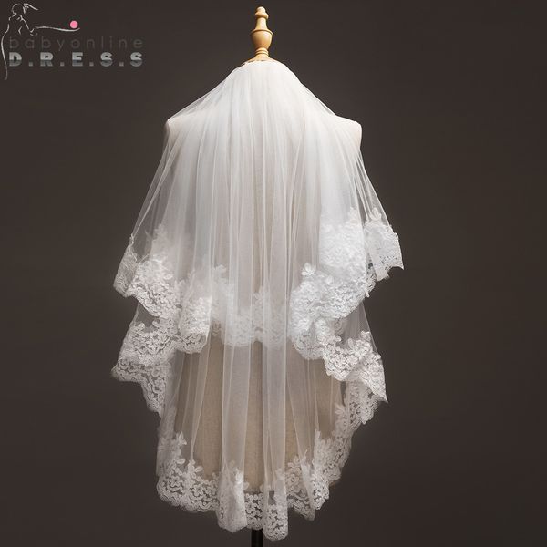

voile mariage 1,2 метра кружева edage короткая свадебная фата 2019 тюль слоновая кость / белая фата свадебные аксессуары velos de novia c190, Slivery;golden