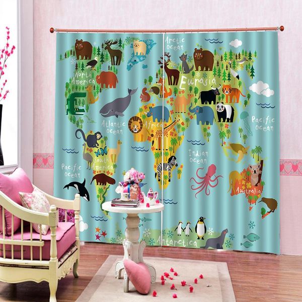 

green animal curtains 3d blackout curtains living room bedroom l window