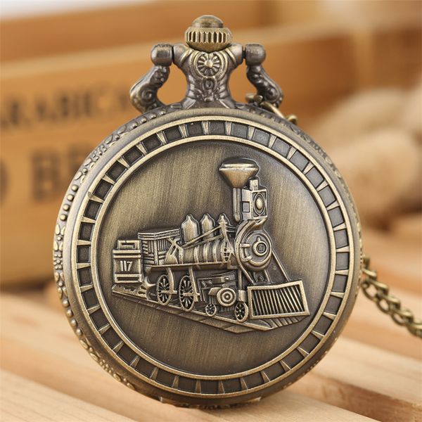 

подвеска часы steampunk поезд дизайн бронзовый ожерелье карманные часы vintage сувенир для мужчин женщины fob цепной новое прибытие 2019, Slivery;golden