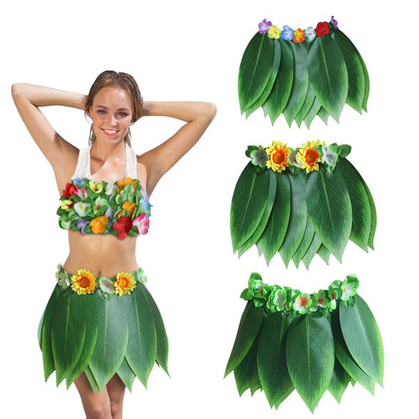 

hawaii children simulation leaf grass skirt leaf skirt beach holiday party decoration performance party carnival