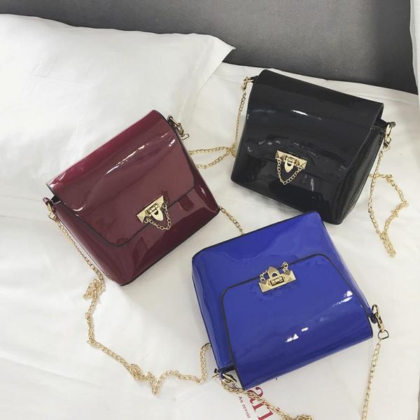 

women bag mini handbag girl fashion patent ladies leather clutch chains padlock crossbody shoulder bag women messenger bags flap