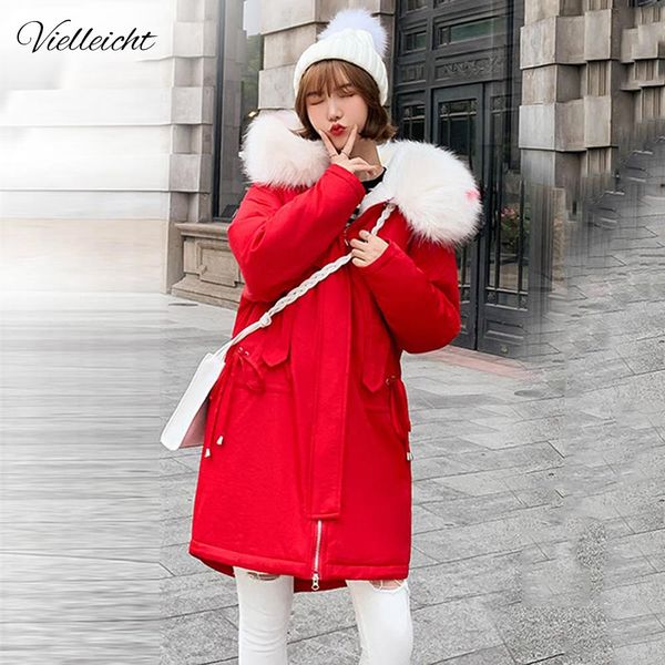 

vielleicht women winter coat 2019 fashion thick faux fleece lined winter jacket women female fur hooded warm long parkas coat, Tan;black