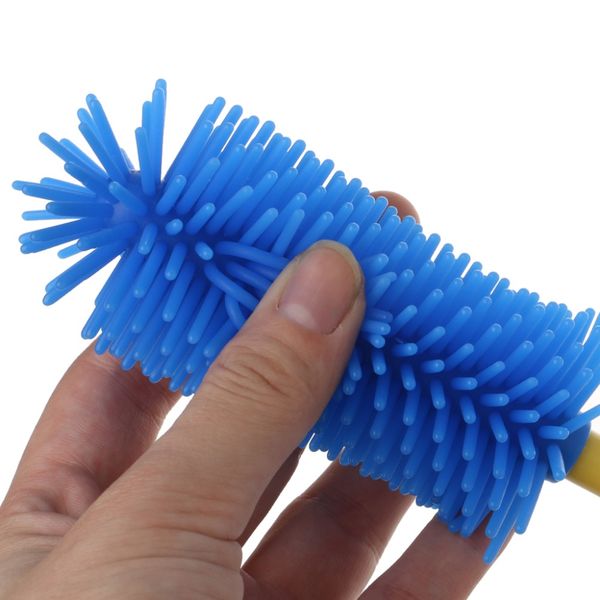 

baby bottle brush nipple milk feeding cleaning rotating silica gel hanging brush